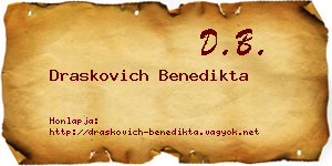 Draskovich Benedikta névjegykártya